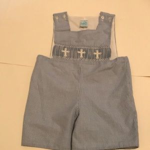 Viva La Fete 2T boys one piece blue gingham Easter